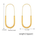 18K Gold Plated Stainless Steel, preimum, high quality, hypoallergenic, Gold hoop earrings with measurements and weight information on a white background