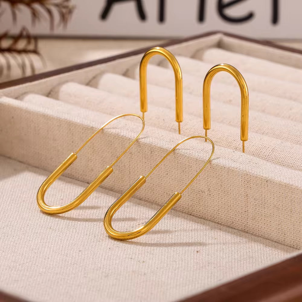 18K Gold Plated Stainless Steel, preimum, high quality, hypoallergenic, Gold hoop earrings 