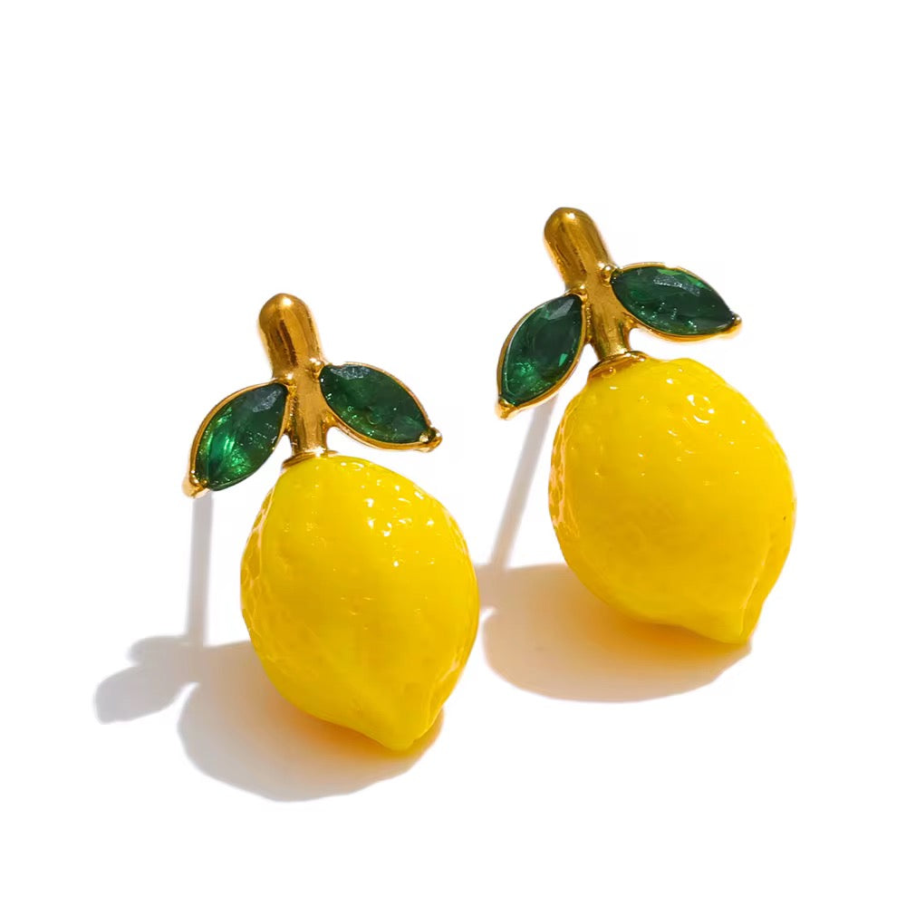 Lumi Lemon Charms Earrings - Drop and Stud
