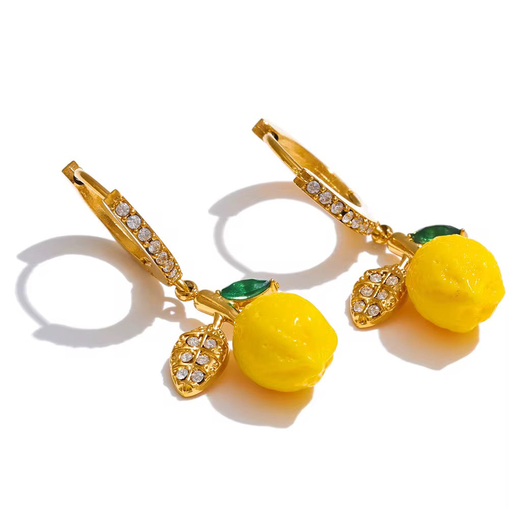 Lumi Lemon Charms Earrings - Drop and Stud