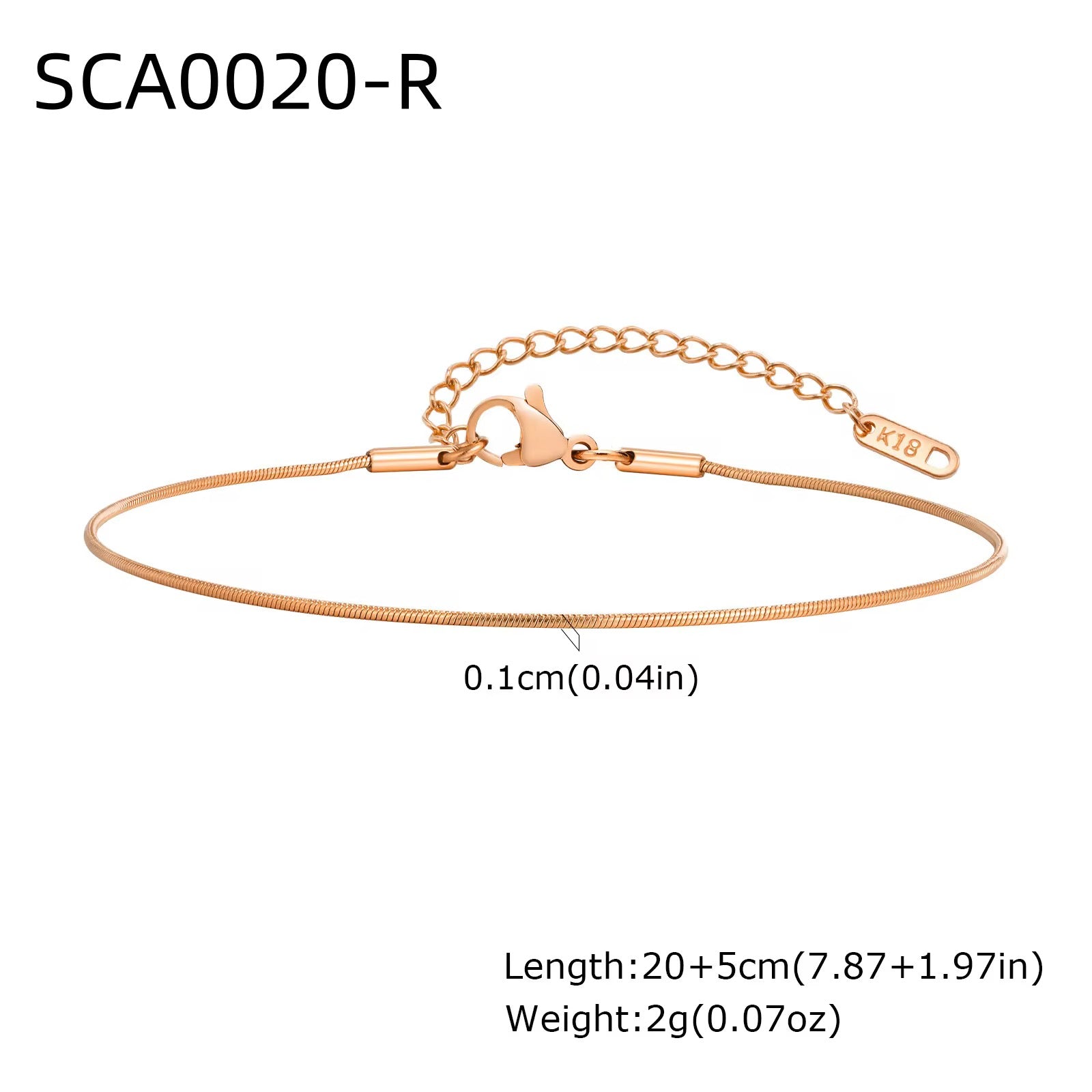 Minimalistic Snake Chain Anklet