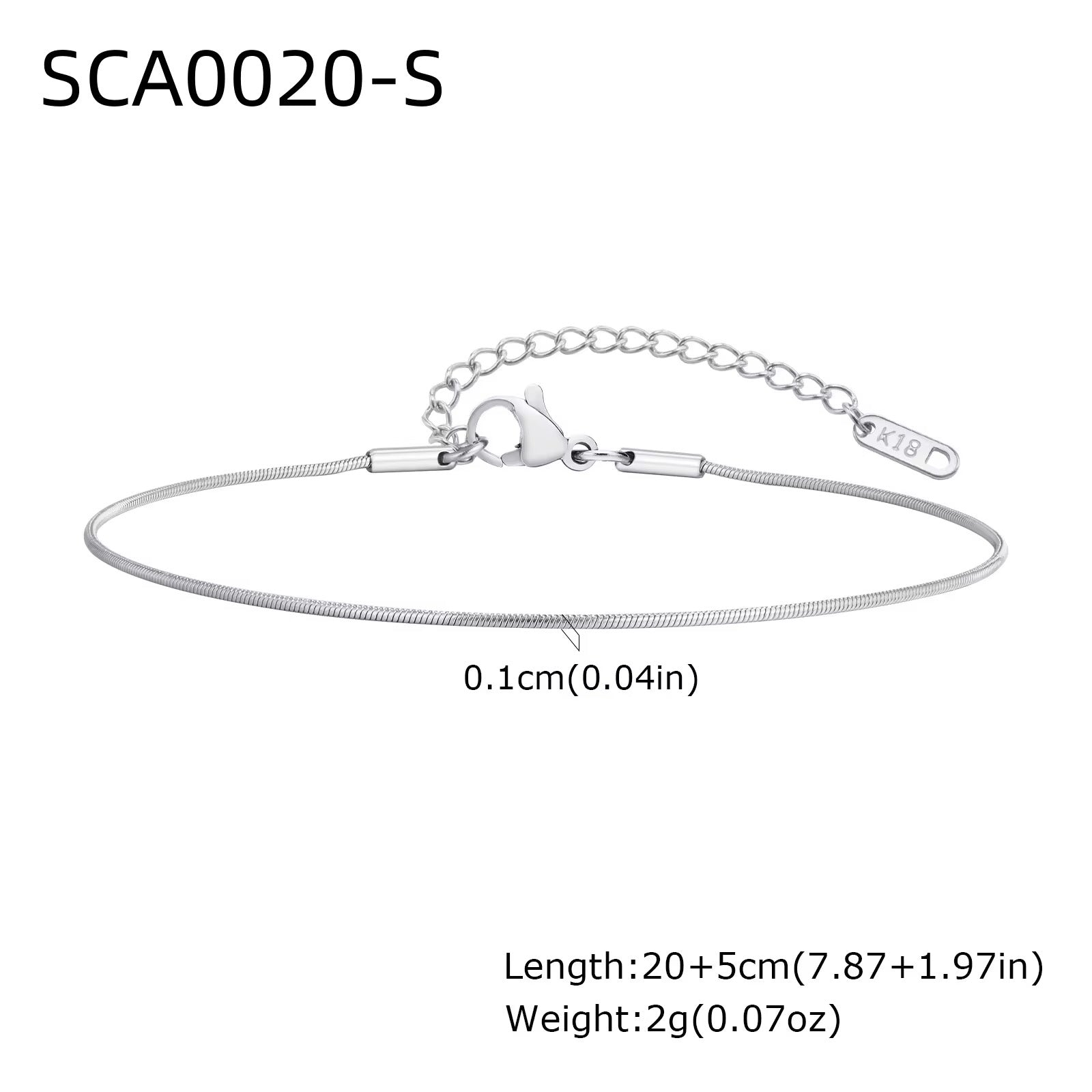 Minimalistic Snake Chain Anklet